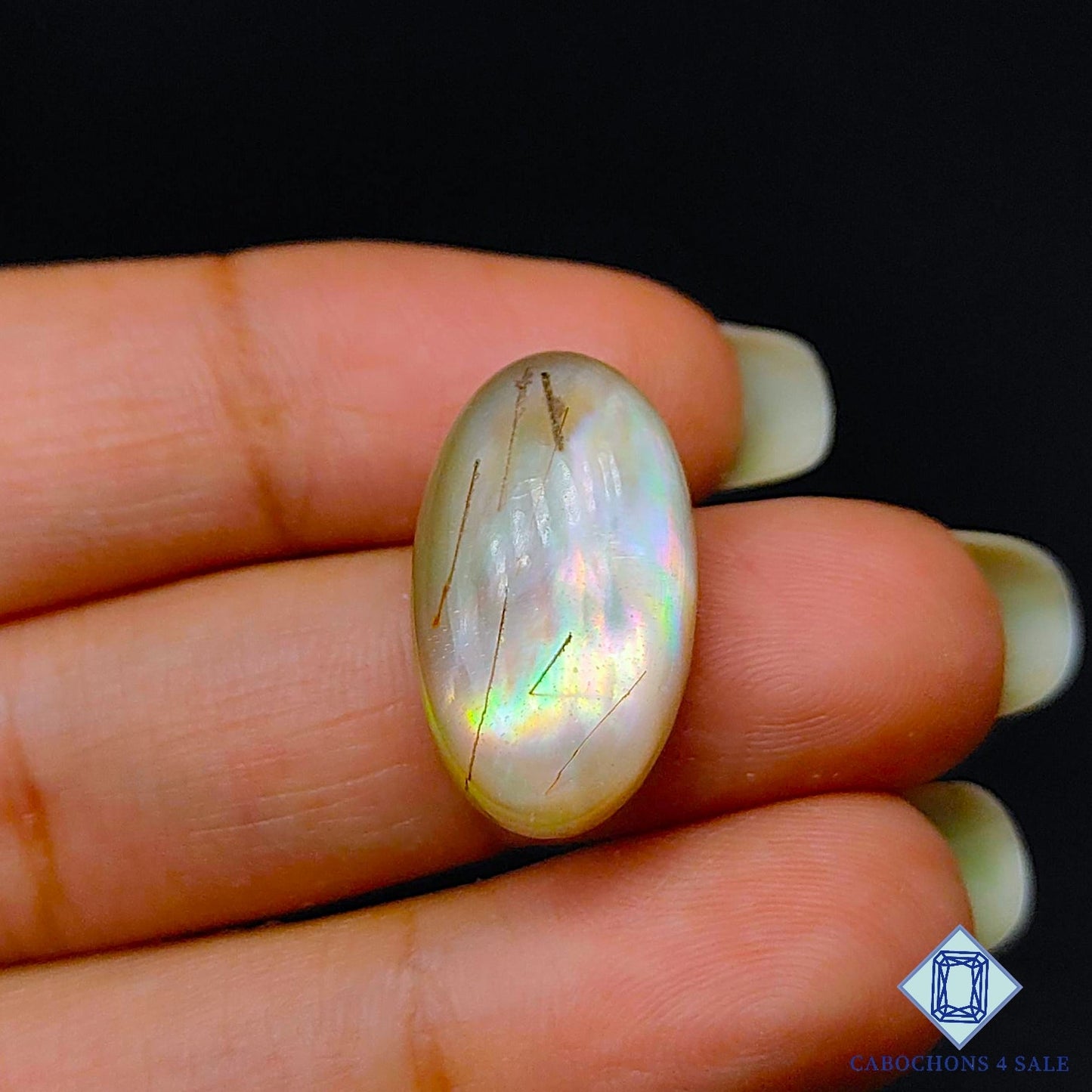 Mother of Pearl + Rutile Quartz Doublet