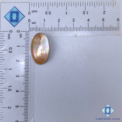 Mother of Pearl + Rutile Quartz Doublet Gemstone  Oval Doublets 21*12*7mm available for sale