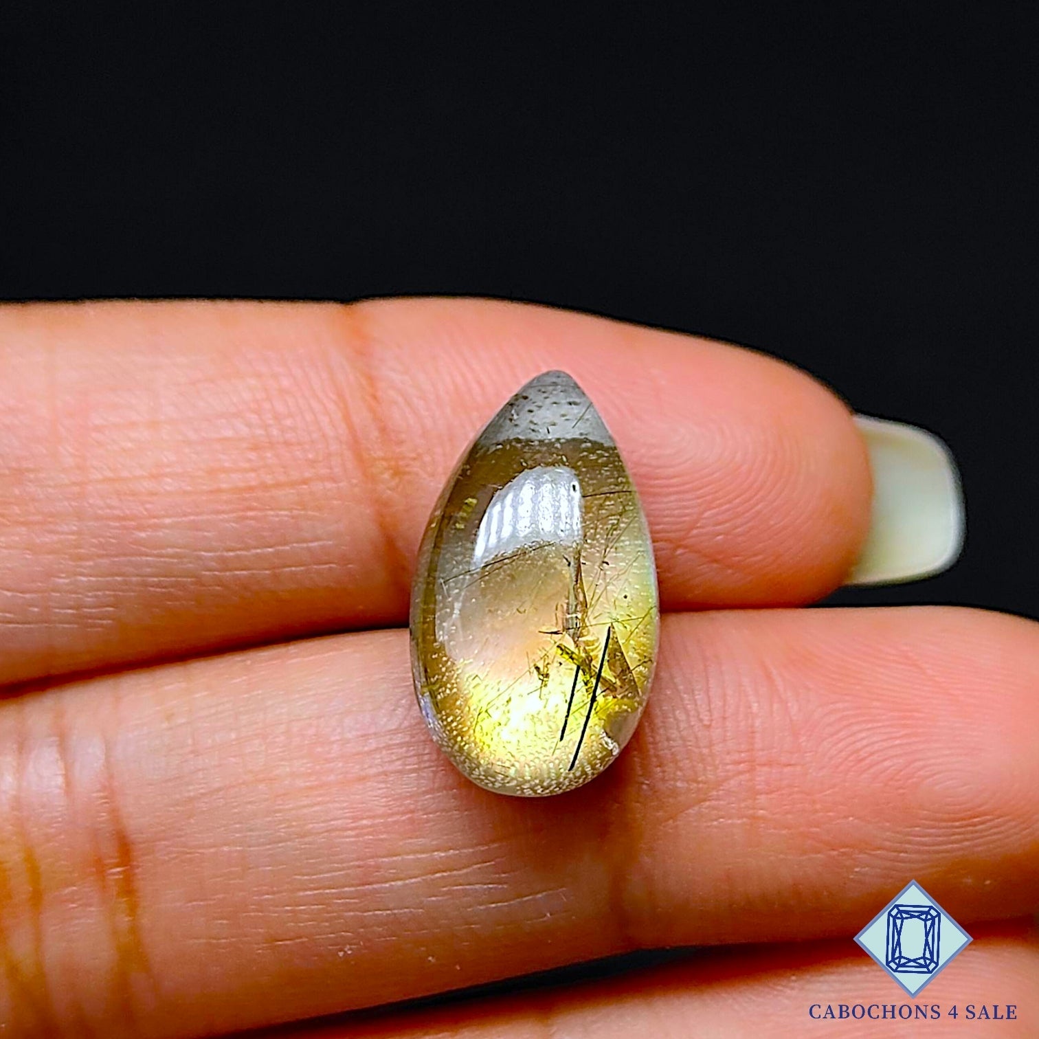 Mother of Pearl + Rutile Quartz Doublet
