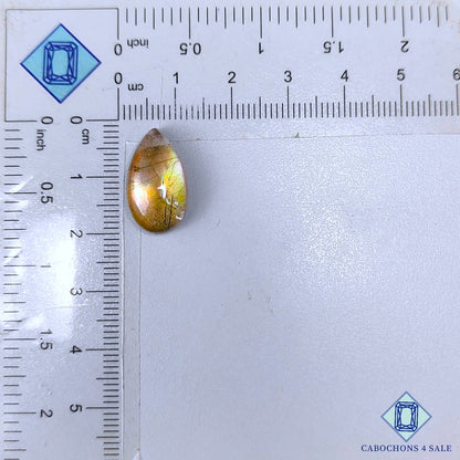 Mother of Pearl + Rutile Quartz Doublet Gemstone  Pear Doublets 18*10*6mm available for sale