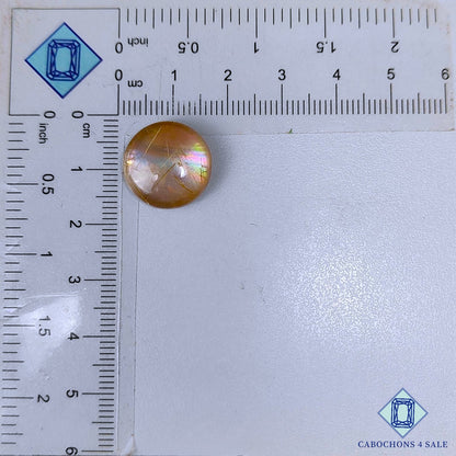Piedras preciosas dobles redondas de nácar y cuarzo rutilo de 16 x 6 mm disponibles para la venta
