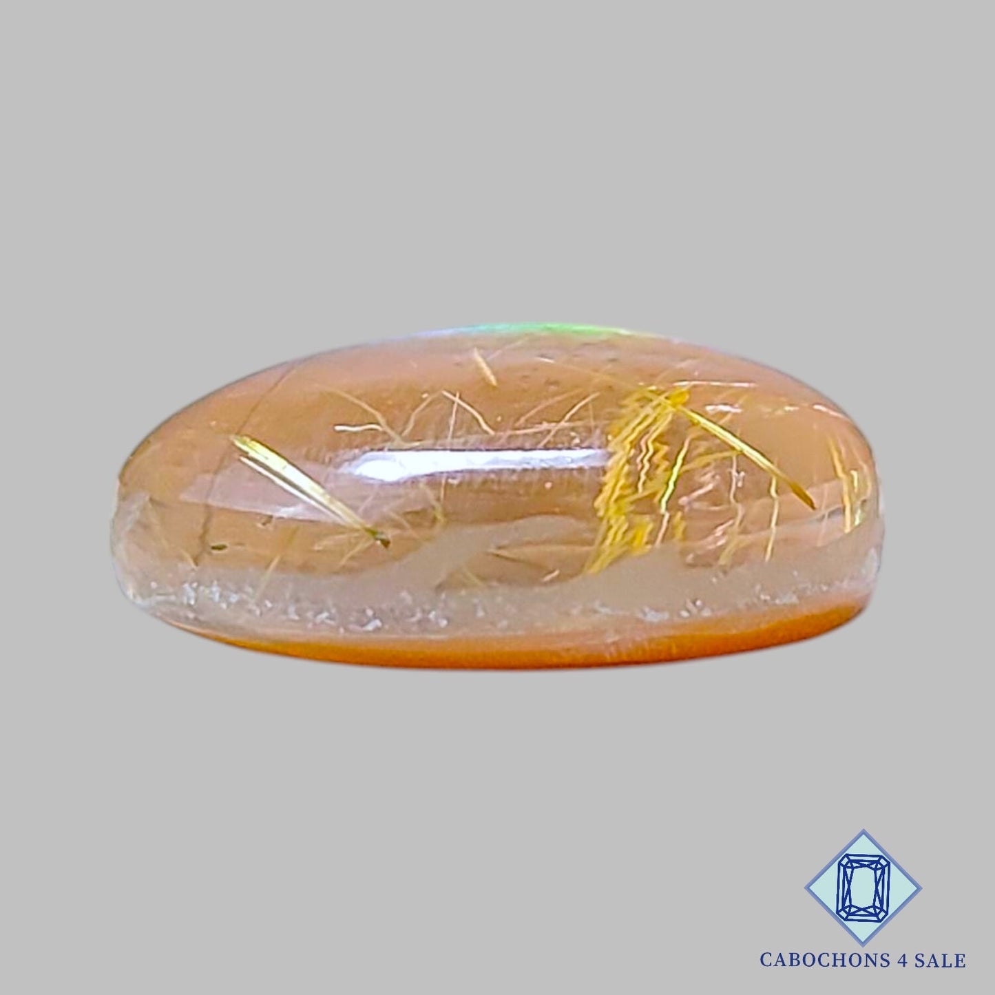 Piedras preciosas dobles redondas de nácar y cuarzo rutilo de 16 x 6 mm disponibles para la venta