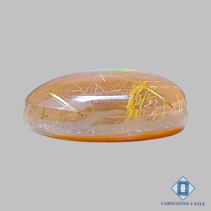 Piedras preciosas dobles redondas de nácar y cuarzo rutilo de 16 x 6 mm disponibles para la venta