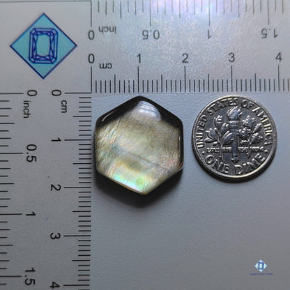 Mother Of Pearl +  Crystal Quartz Doublets Hexagon Doublets