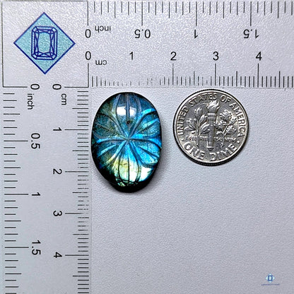 Multi Blue Labradorite Oval Carvings