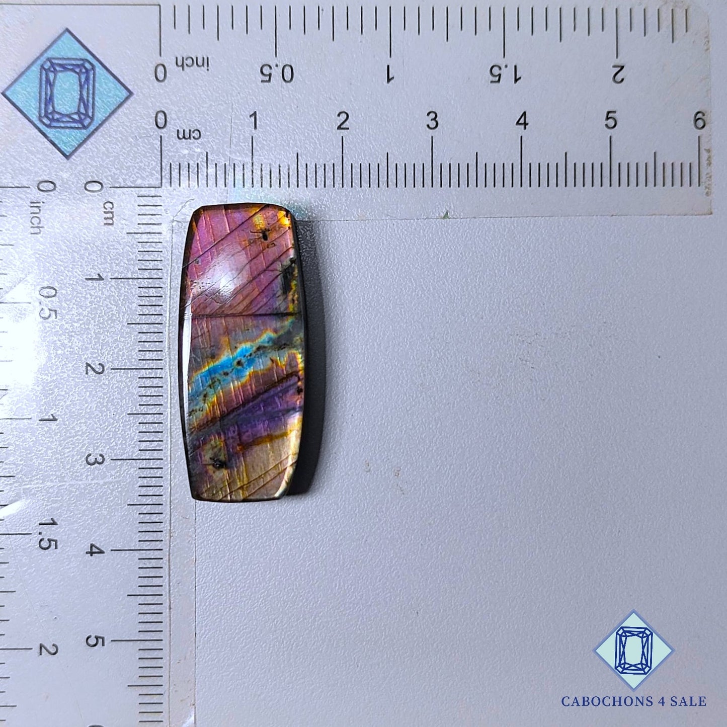Natural Multi Color Labradorite Gemstone  Fancy Cabochons 32*24*6mm from Madagascar available for sale