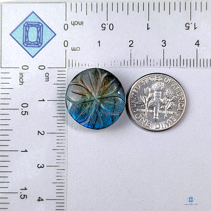 Multi Labradorite Round Carvings