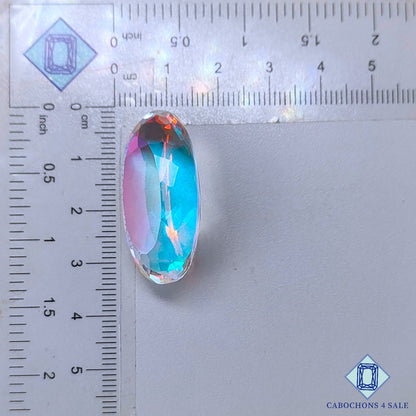 Mystic Quartz Rainbow + Crystal Quartz Doublet Gemstone  Oval Doublets 32*18*14mm available for sale