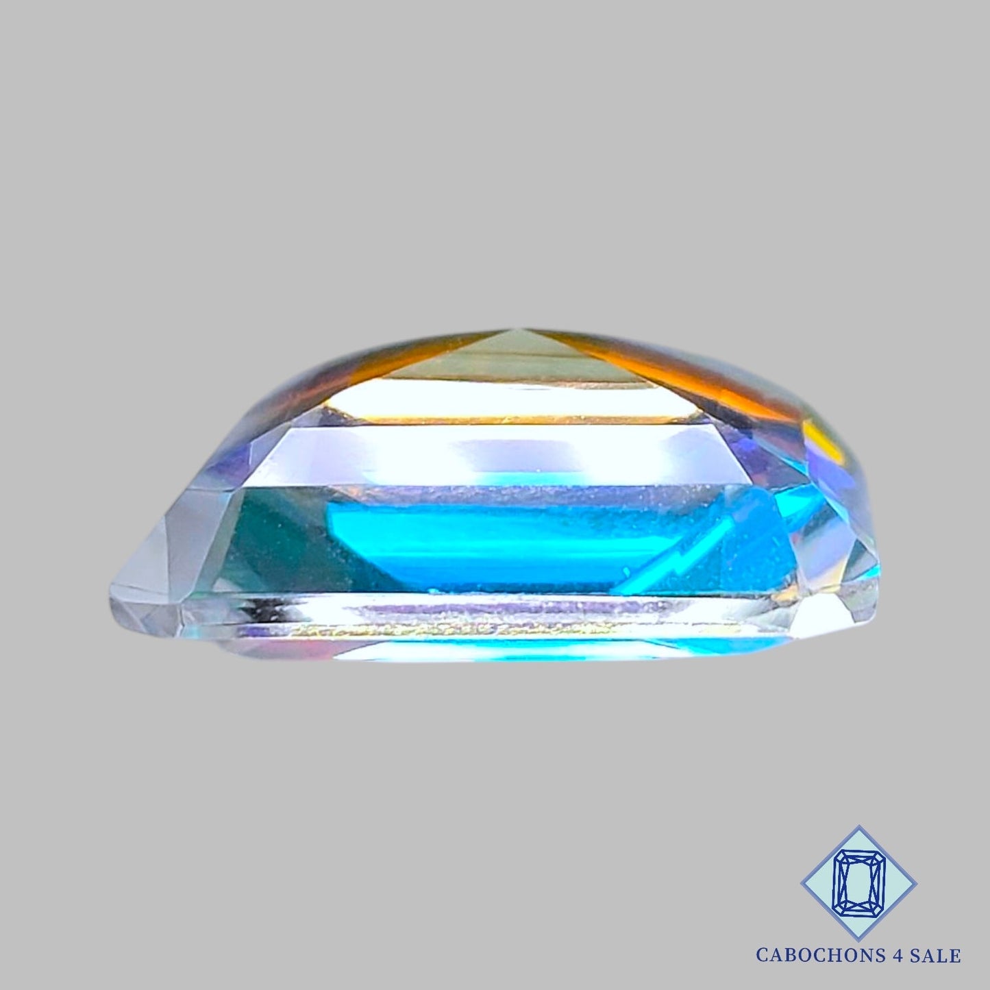 Mystic Quartz Rainbow + Crystal Quartz Doublet Gemstone  Rectangle Doublets 21*21*9mm available for sale