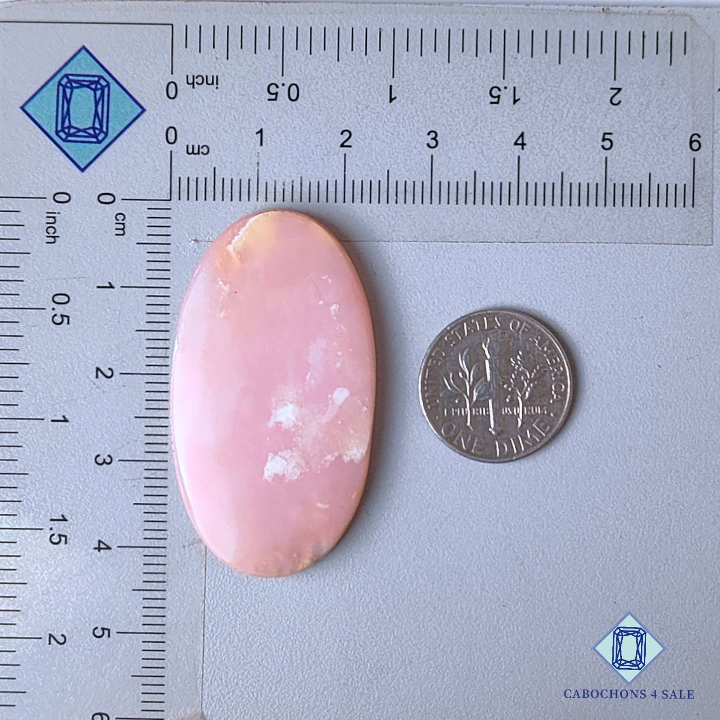 Natural Pink Opal Gemstone  Oval Cabochons 42*23*5mm from Peru  available for sale