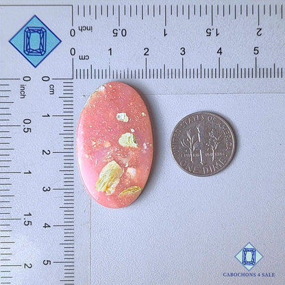 Natural Pink Opal Gemstone  Oval Cabochons 34*21*4mm from Peru  available for sale
