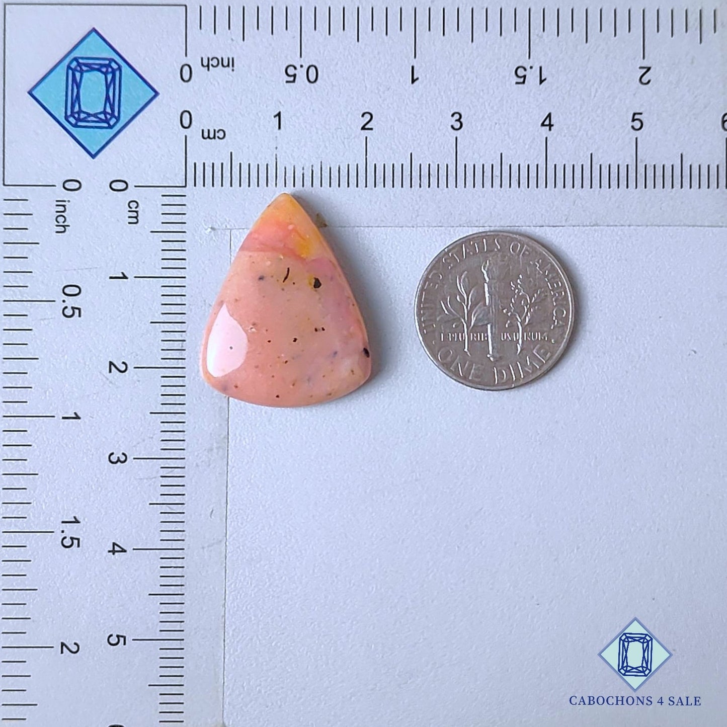 Natural Pink Opal Gemstone  Triangle Cabochons 23*19*5mm from Peru  available for sale