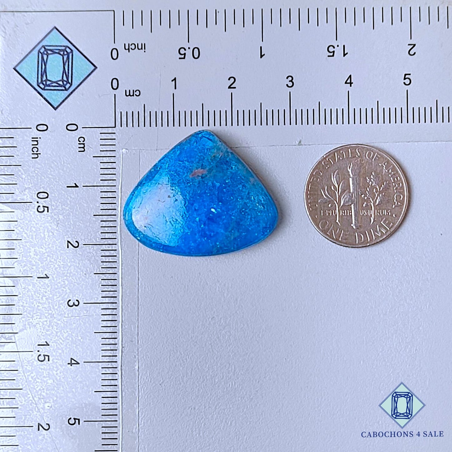 Natural Neon Apatite Gemstone  Pear Cabochons 21*26*6mm from Brazil available for sale