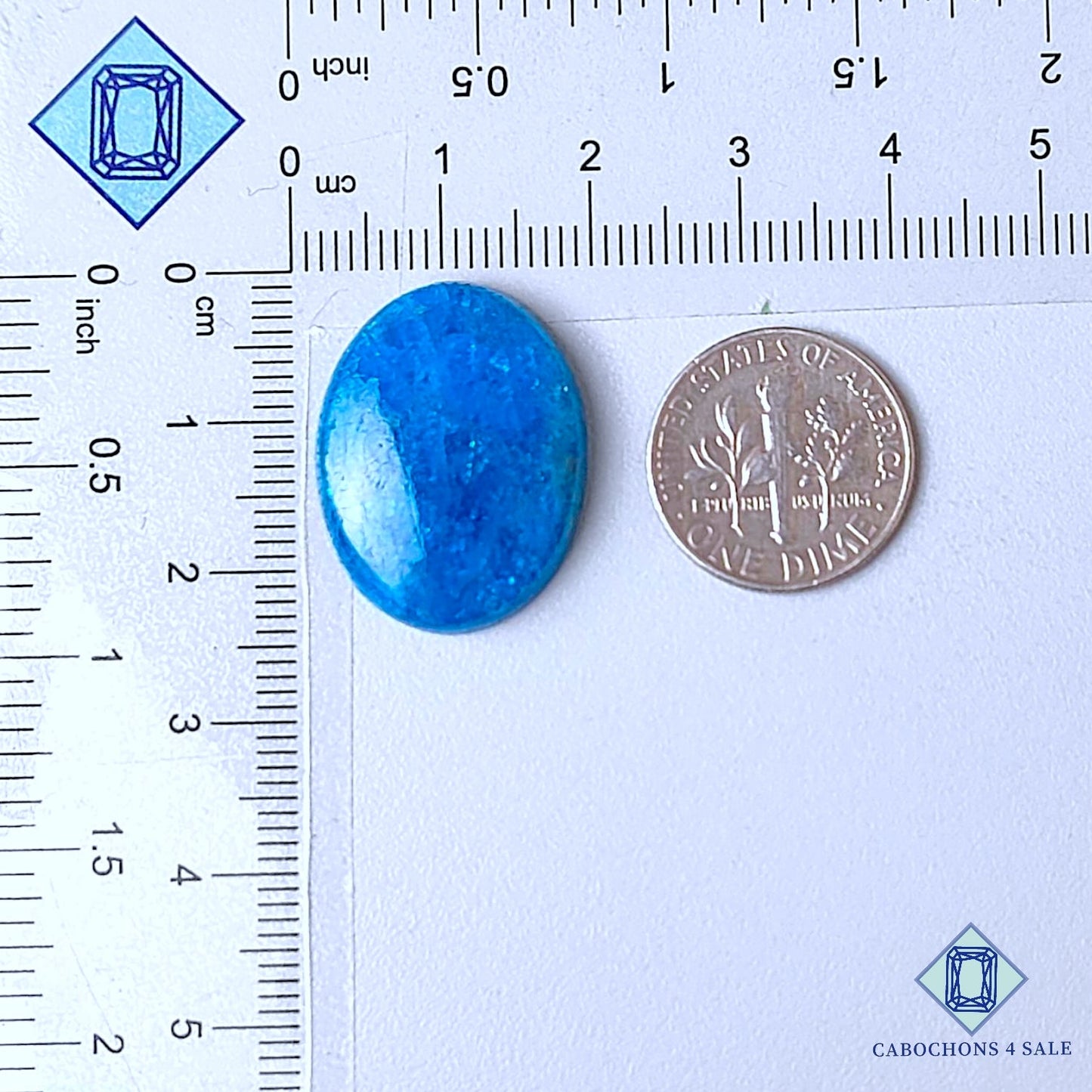 Natural Neon Apatite Gemstone  Oval Cabochons 23*18*5mm from Brazil available for sale