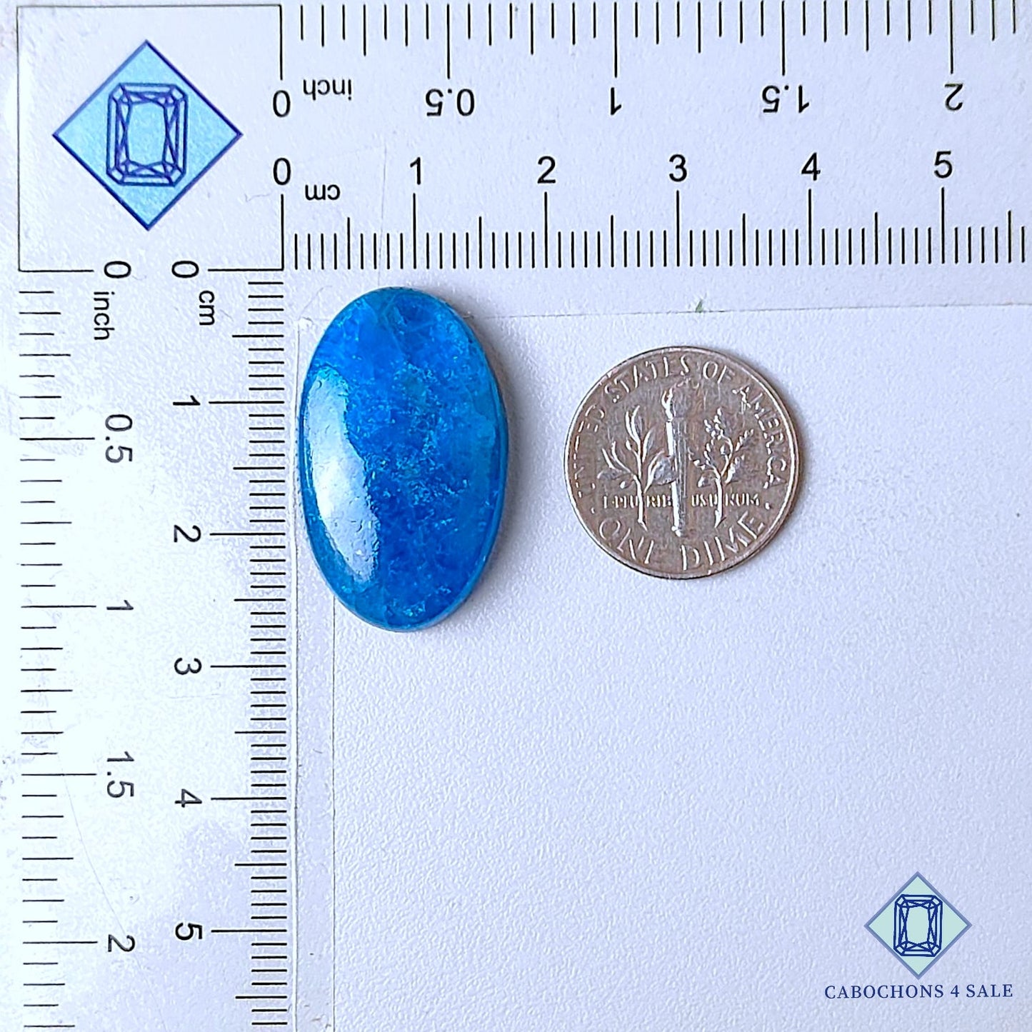 Natural Neon Apatite Gemstone  Oval Cabochons 26*16*6mm from Brazil available for sale