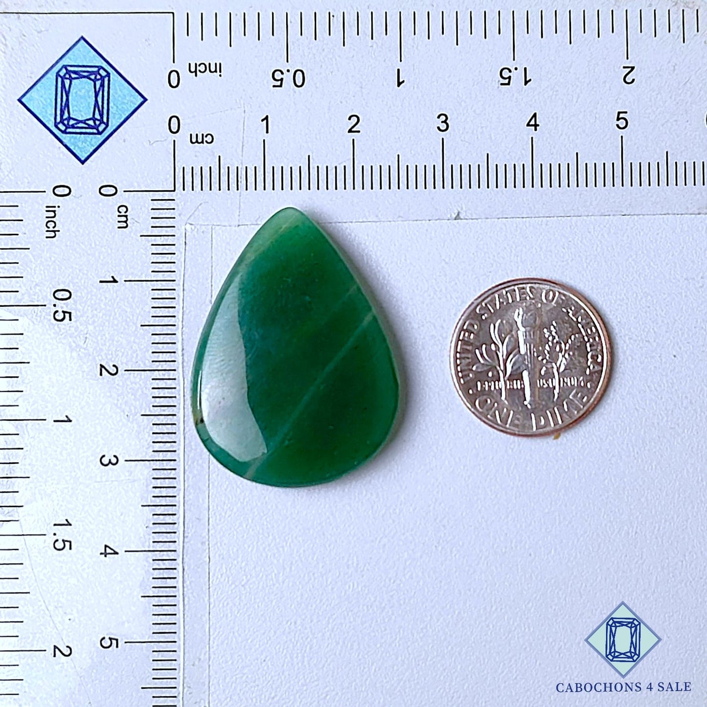Natural Nephrite Jade Gemstone Pear Cabochons 31*23*5mm from Canada available for sale