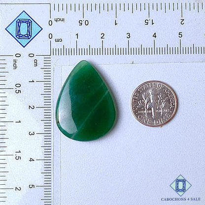Natural Nephrite Jade Gemstone Pear Cabochons 31*23*5mm from Canada available for sale