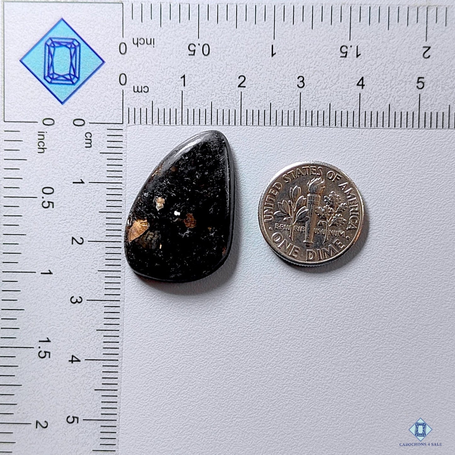 Nuummite Pear Cabochons