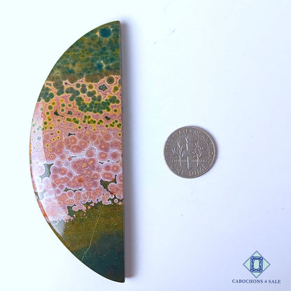 Cabujones de jaspe oceánico natural de 87 x 31 x 6 mm de Madagascar, disponibles para la venta.