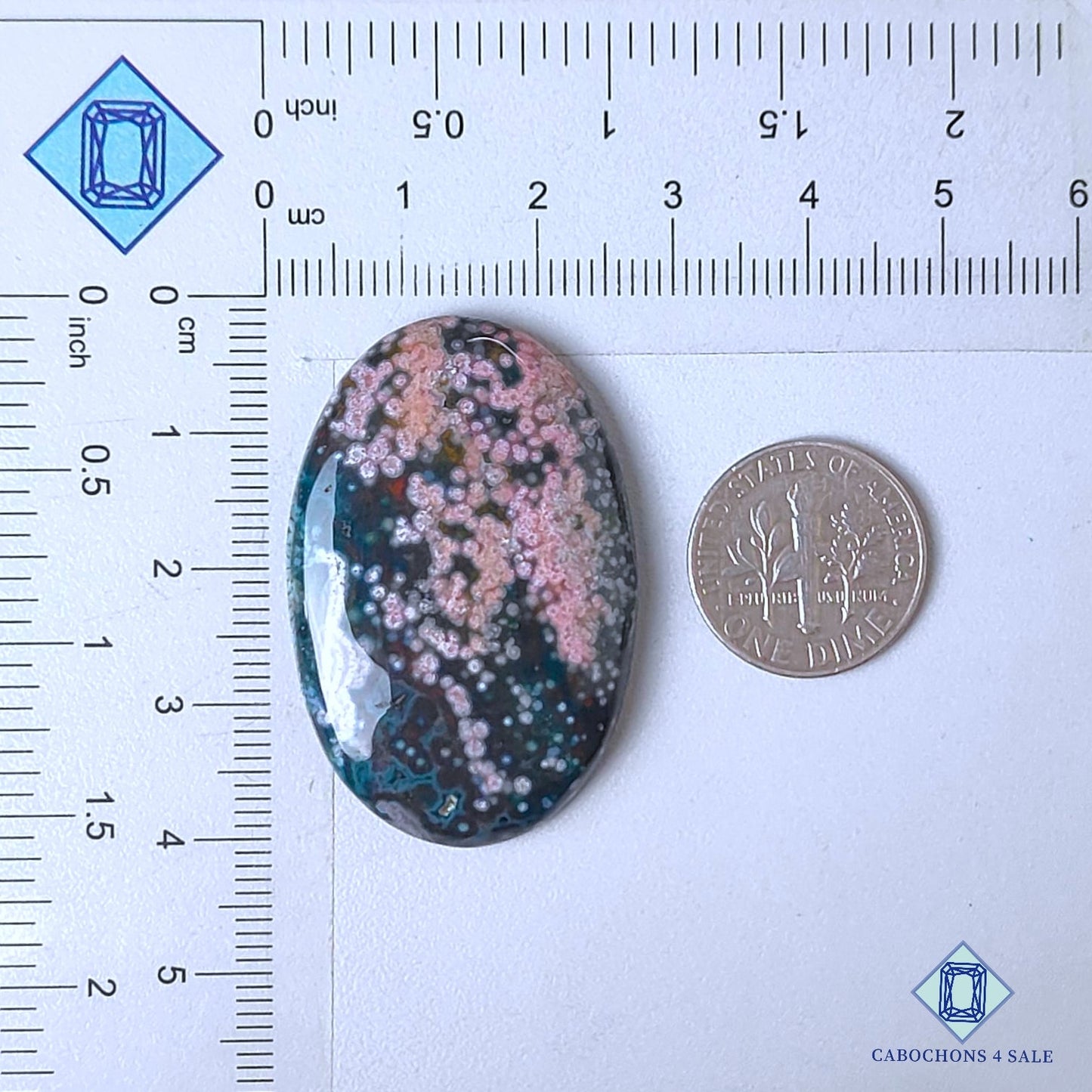 Natural Ocean Jasper Gemstone  Oval Cabochons 39*26*5mm from Madagascar  available for sale