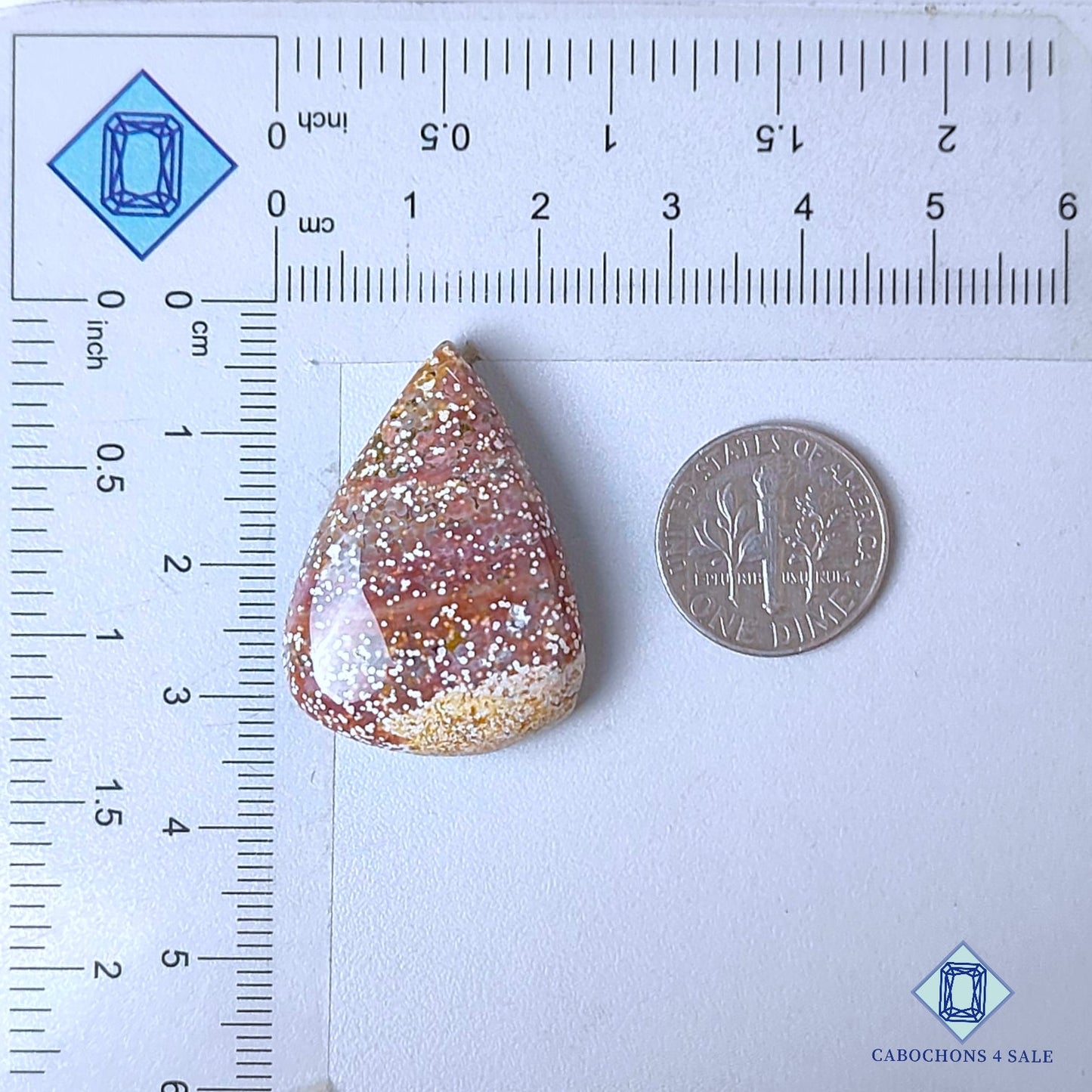 Natural Ocean Jasper Gemstone  Pear Cabochons 31*23*8mm from Madagascar  available for sale