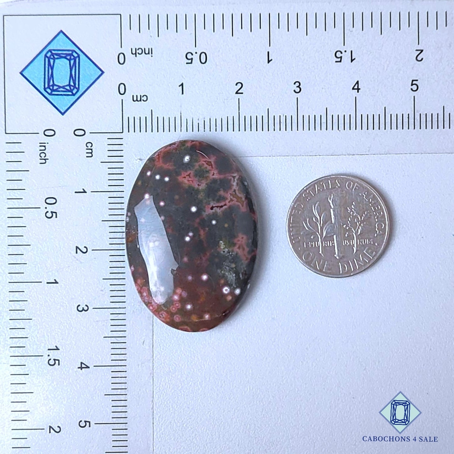 Natural Ocean Jasper Gemstone  Oval Cabochons 33*23*6mm from Madagascar  available for sale