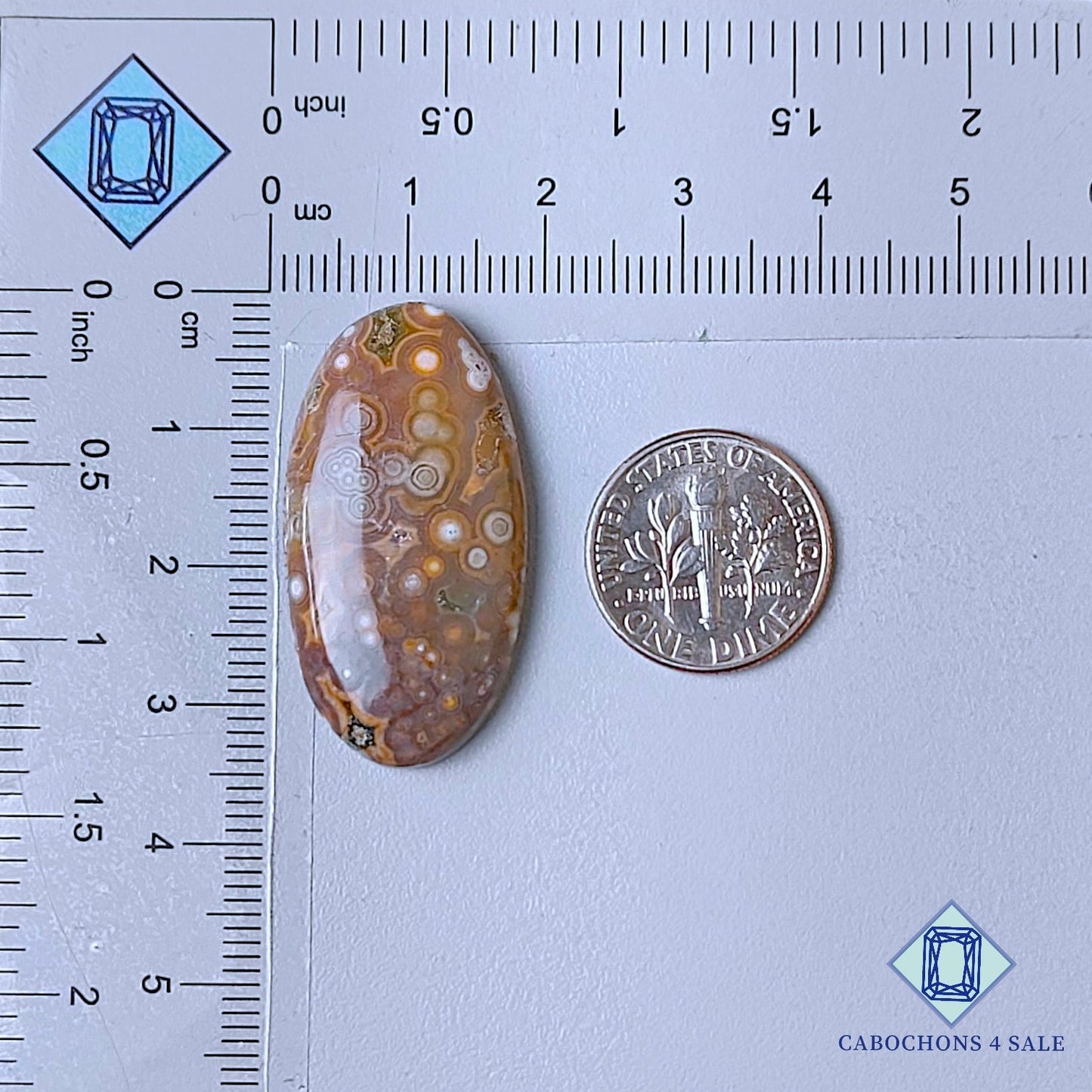 Natural Ocean Jasper Gemstone Oval Cabochons 33*18*6mm from Madagascar  available for sale