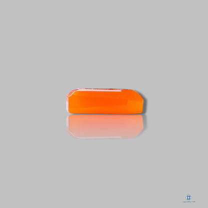 Orange Chalcedony Coffin Step Cut