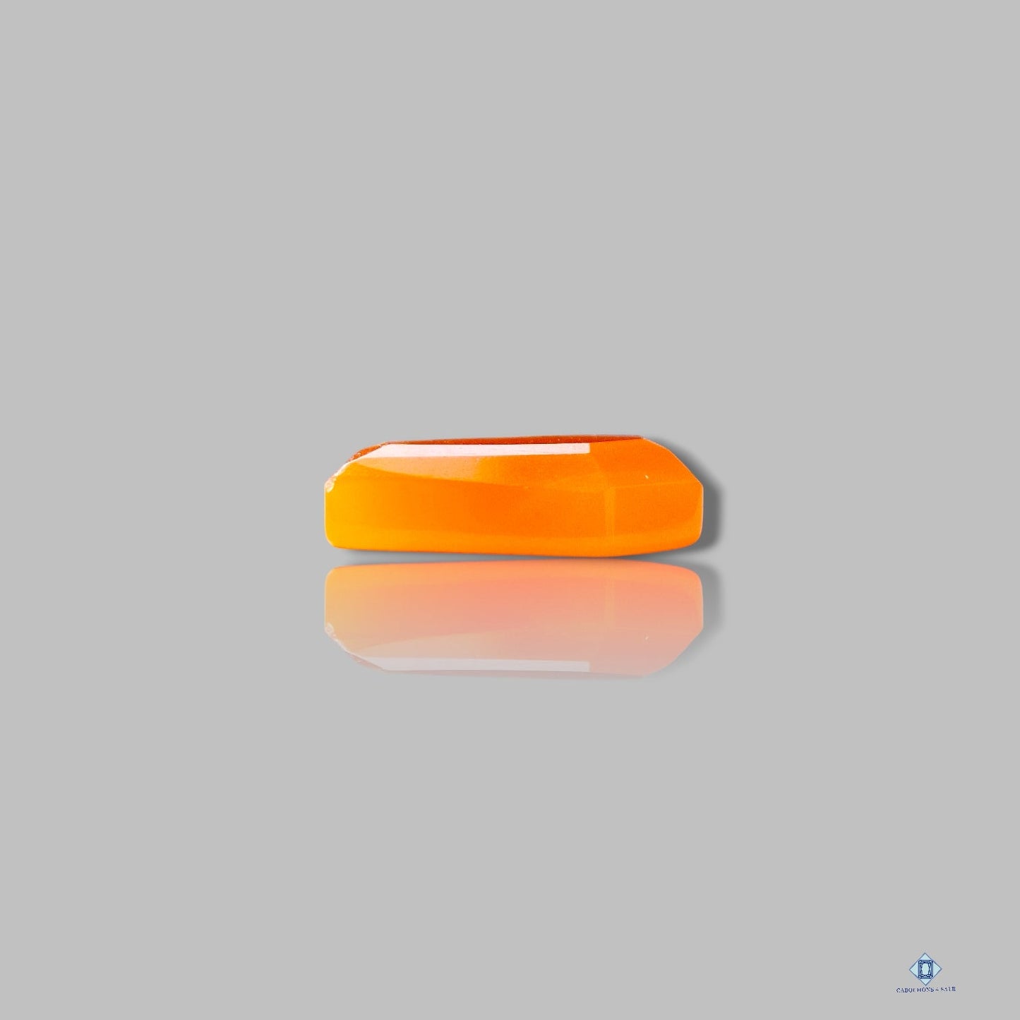 Orange Chalcedony Coffin Step Cut