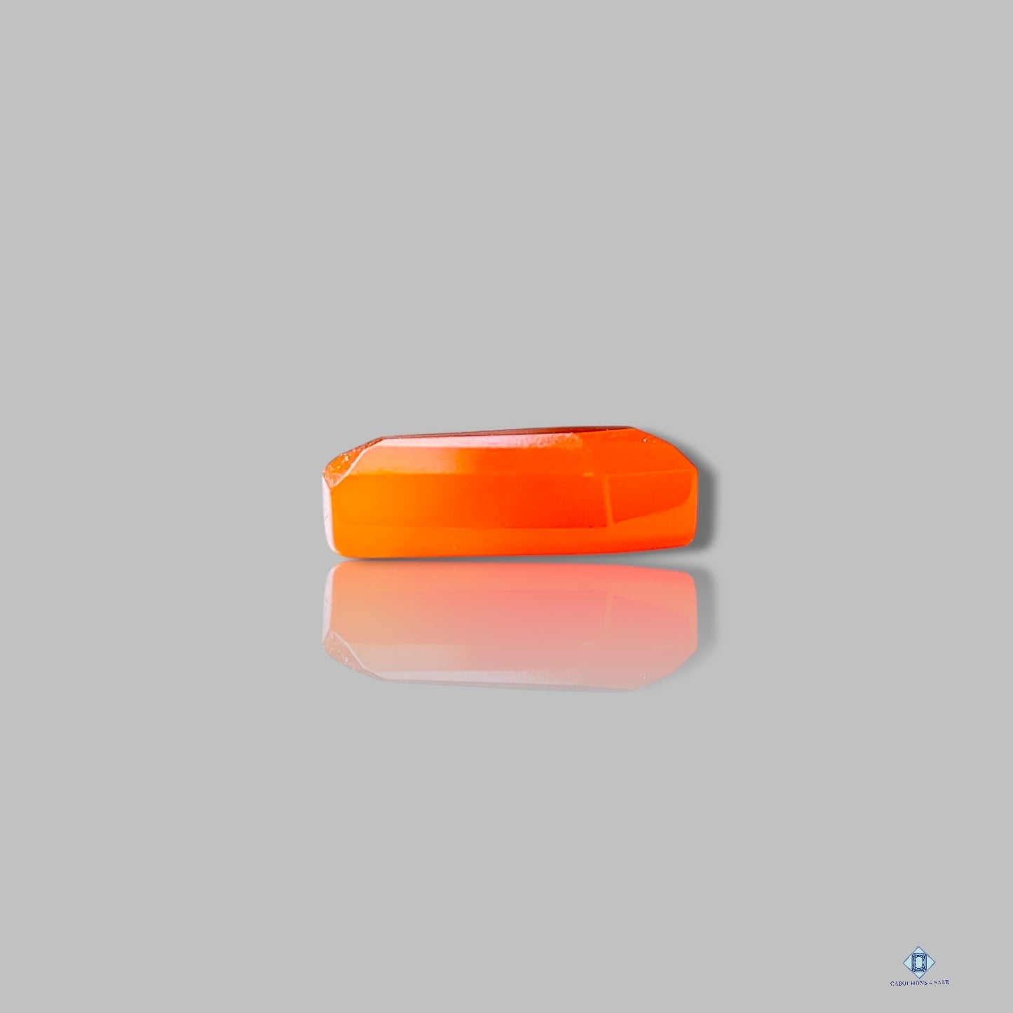 Orange Chalcedony Coffin Step Cut