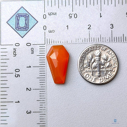 Orange Chalcedony Coffin Rose Cut