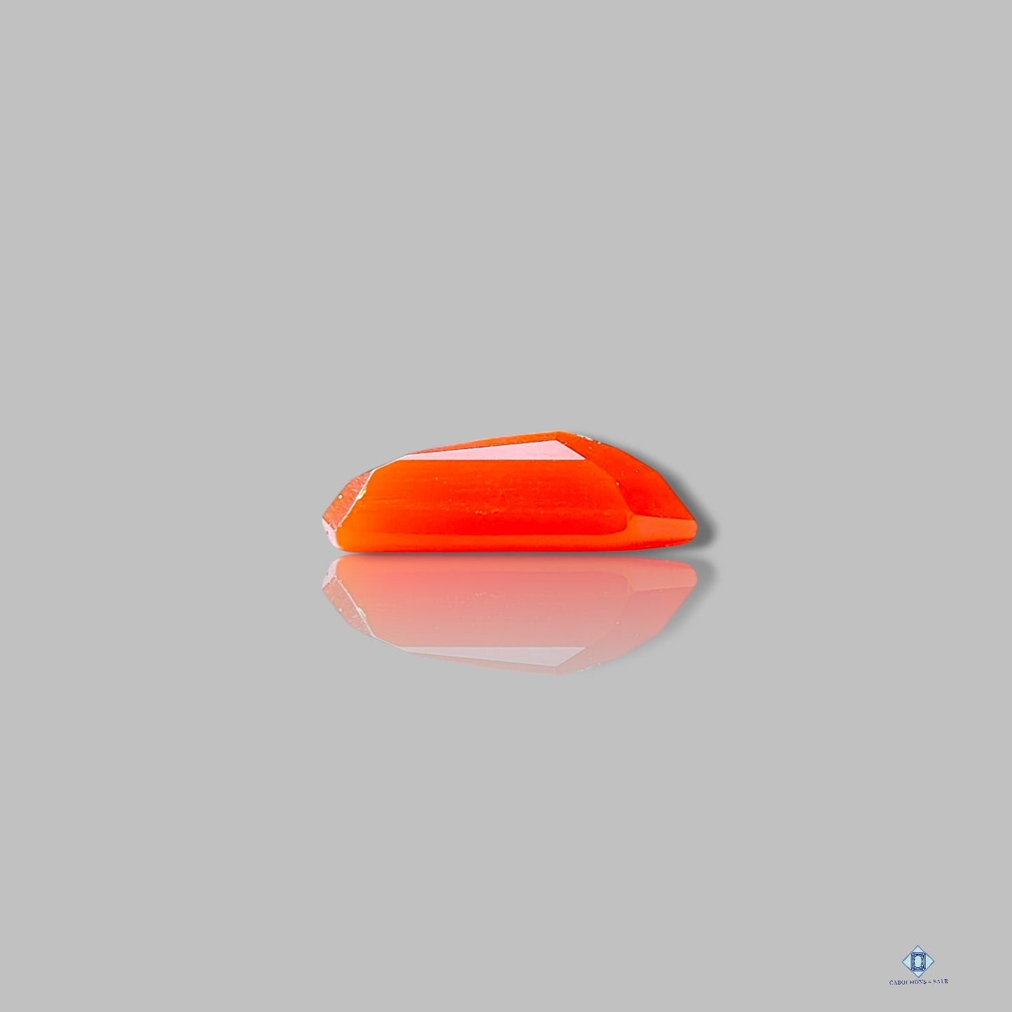 Orange Chalcedony Coffin Rose Cut