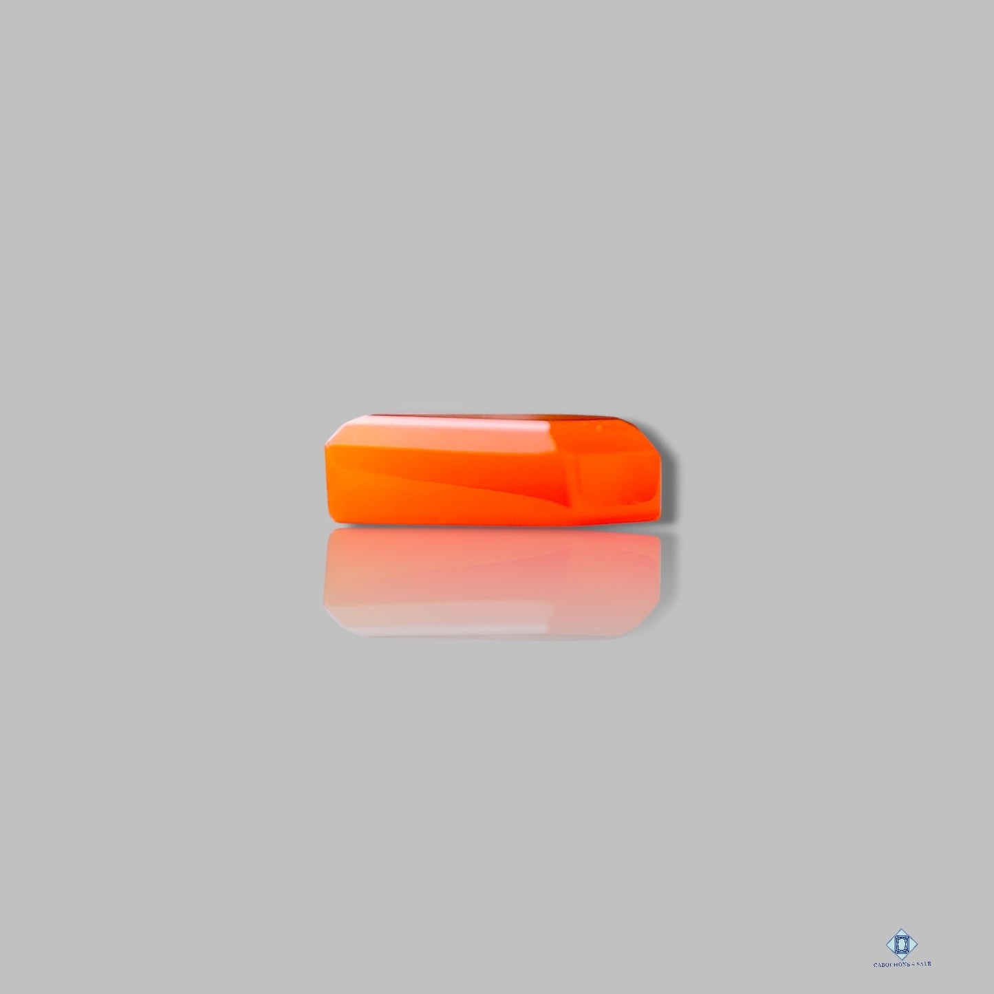 Orange Chalcedony Coffin Step Cut