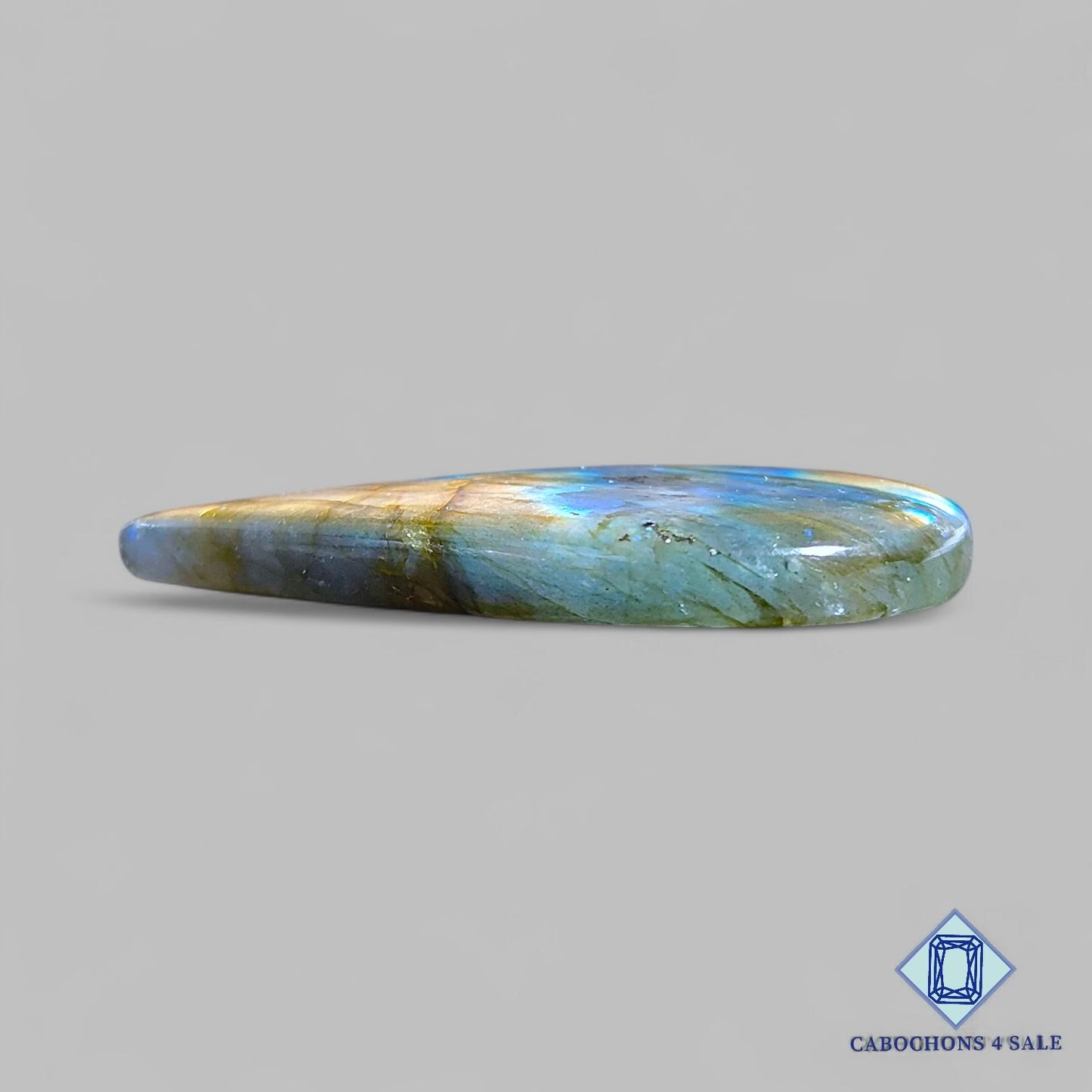 Natural Multi color Labradorite Gemstone Pear Cabochons 49*32*6mm from Madagascar  available for sale