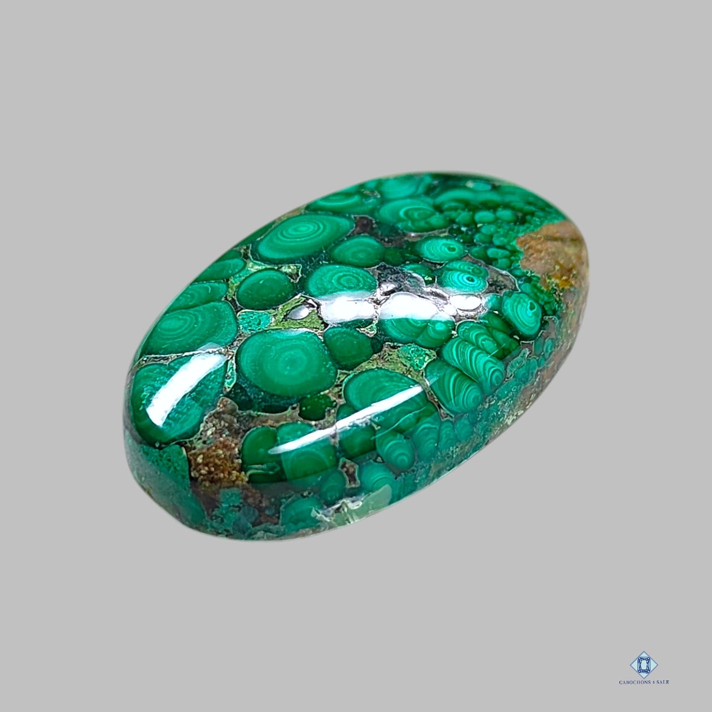 Orbicular Malachite Oval Cabochons