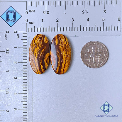 Natural Outback Jasper Gemstone Oval Pairs 26*13*4mm from Australia  available for sale