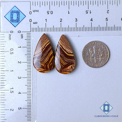 Natural Outback Jasper Gemstone Pear Pairs 25*13*4mm from Australia  available for sale