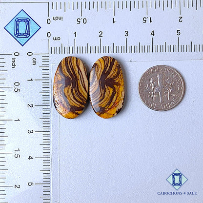 Natural Outback Jasper Gemstone Oval Pairs 23*13*4mm from Australia  available for sale