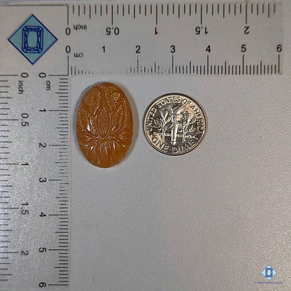 Peach Moonstone Oval Carvings