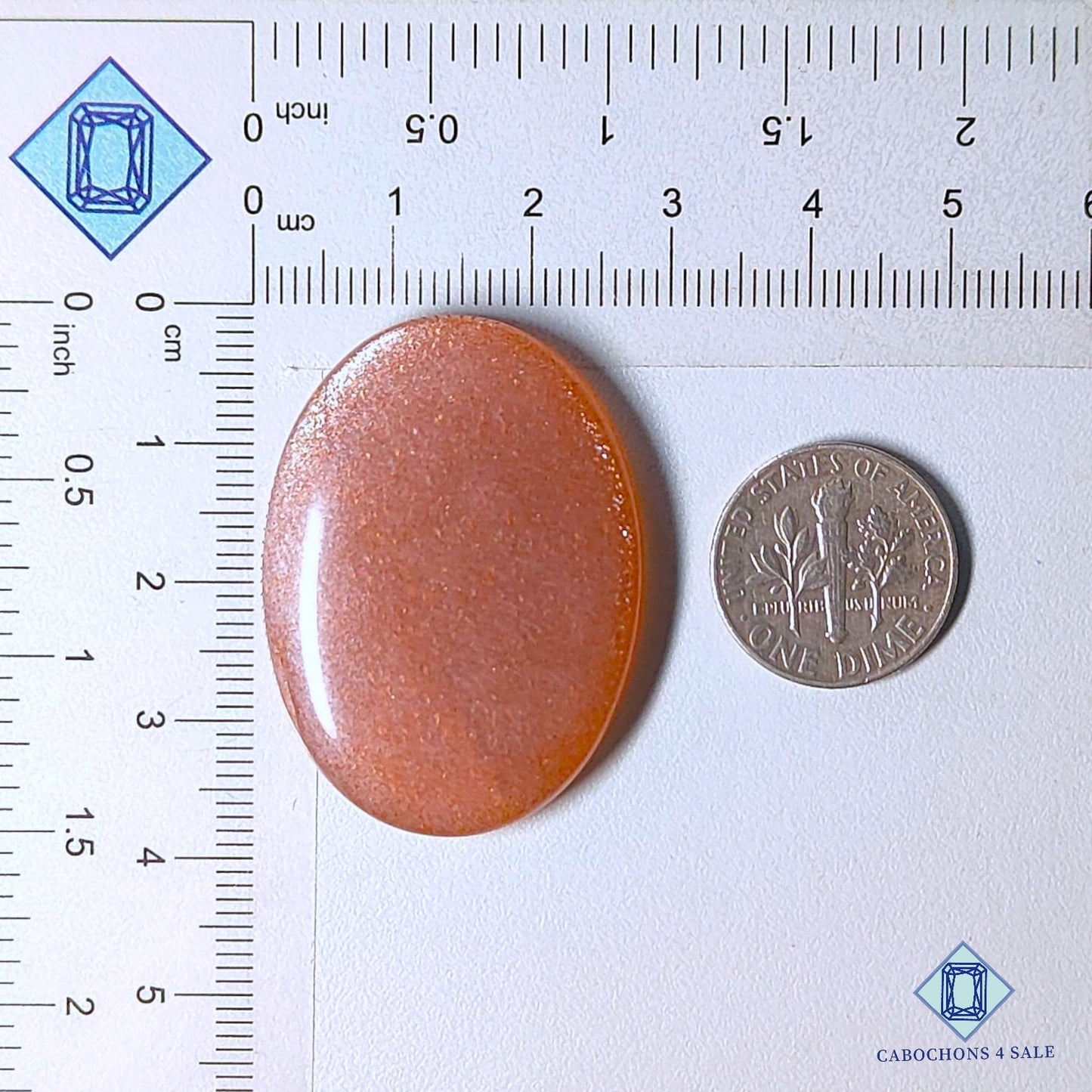 Natural Peach Moonstone Gemstone Oval Cabochons 37*27*6mm from Madagascar available for sale