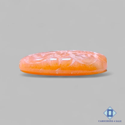 Peach Moonstone Oval Carvings