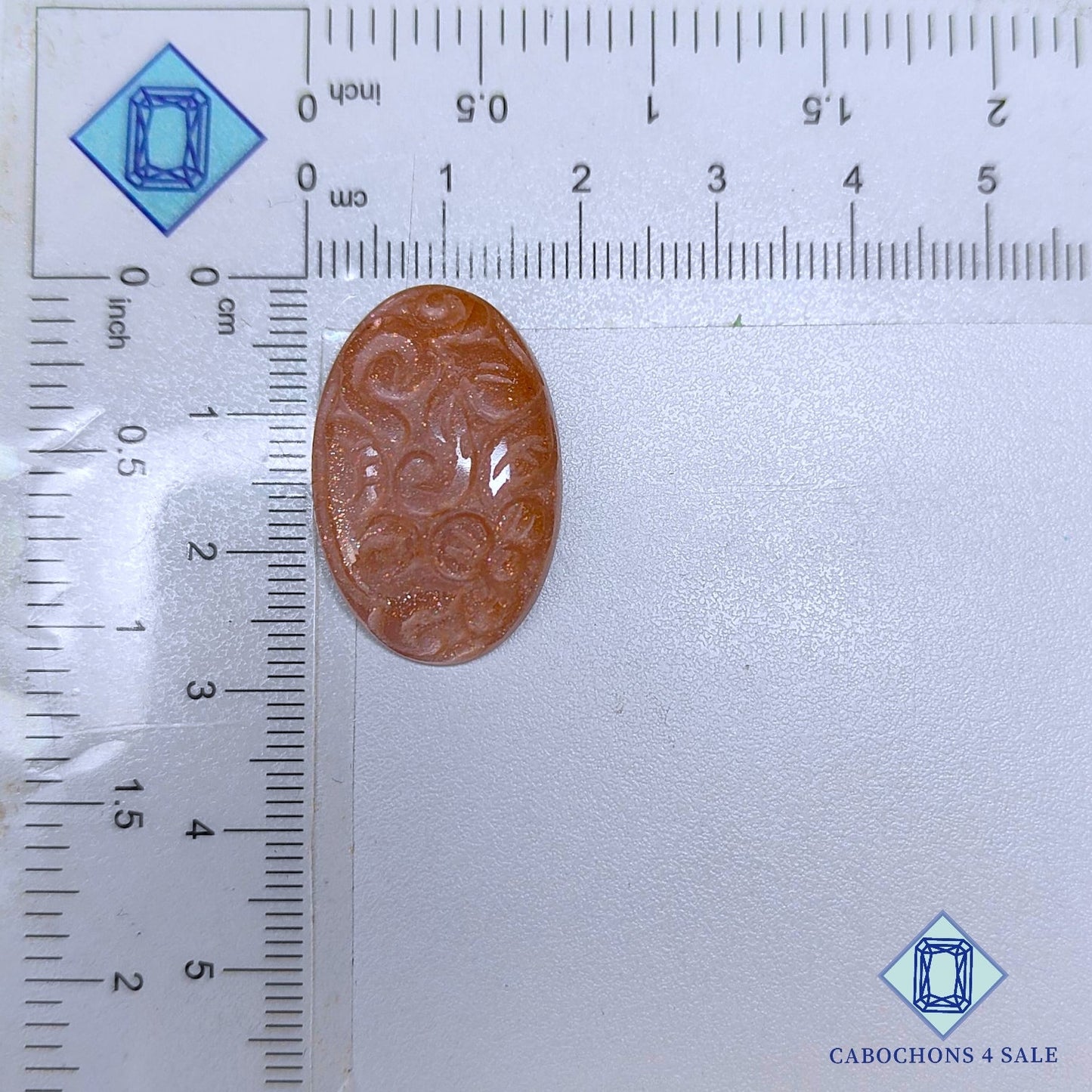 Peach Moonstone Oval Carvings