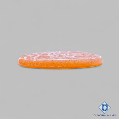 Peach Moonstone Oval Carvings