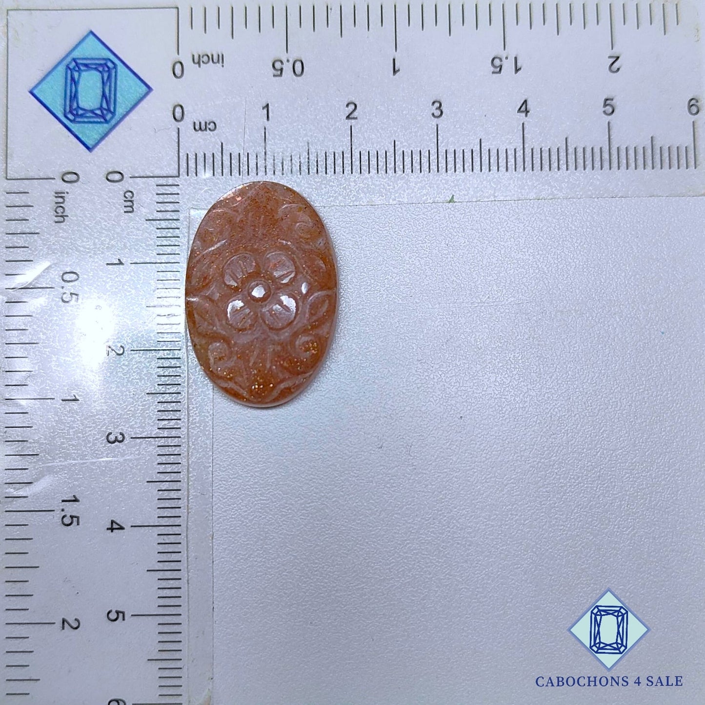 Peach Moonstone Oval Carvings