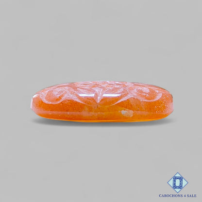 Peach Moonstone Oval Carvings