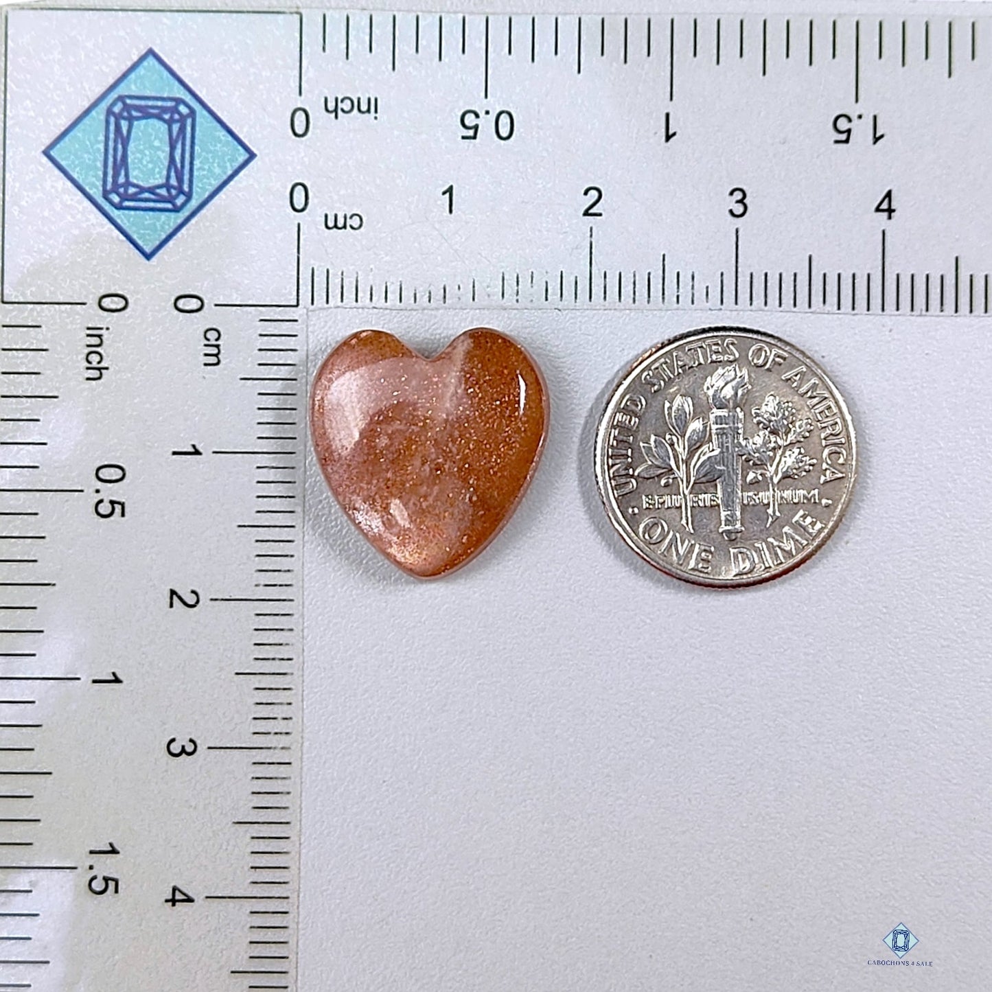 Peach Moonstone Heart Carvings