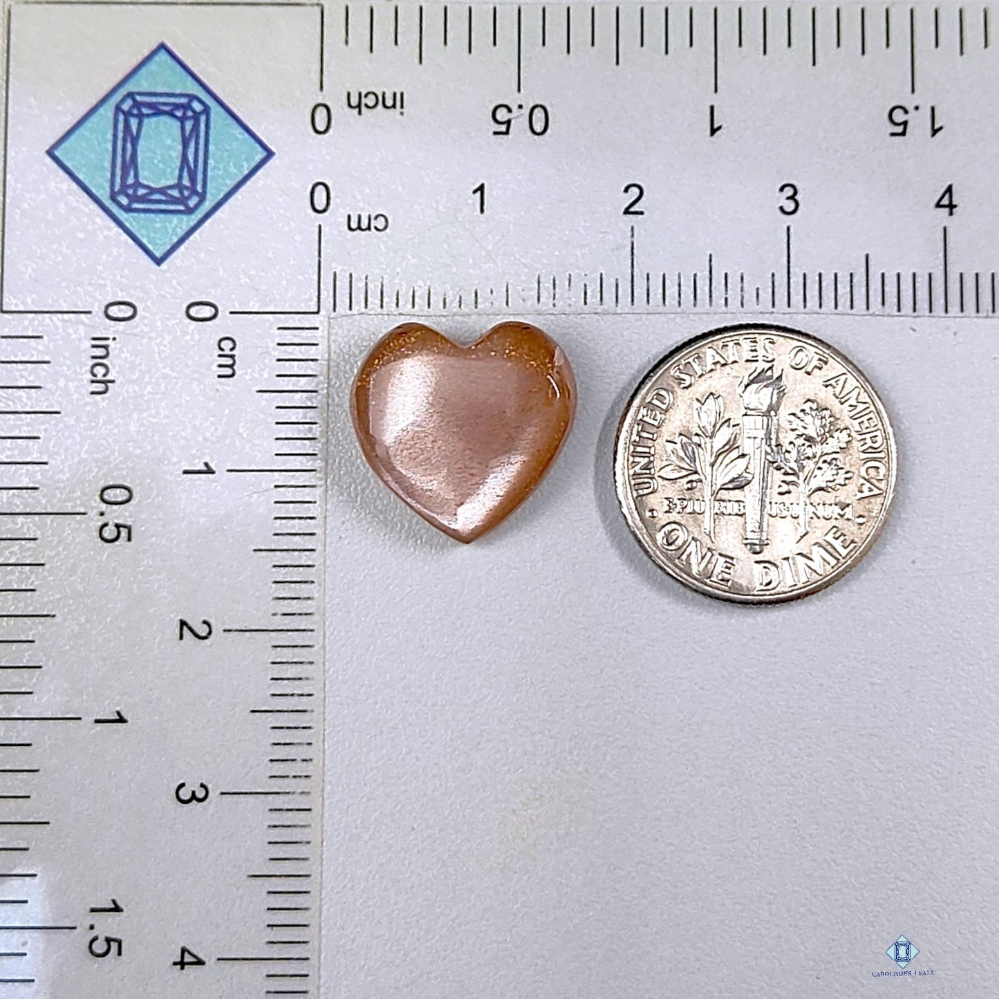 Peach Moonstone Heart Carvings