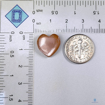 Peach Moonstone Heart Carvings