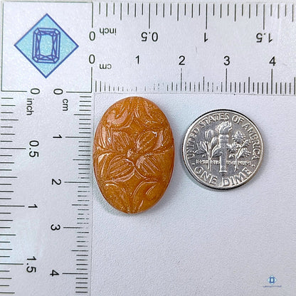 Peach Moonstone Oval Carvings