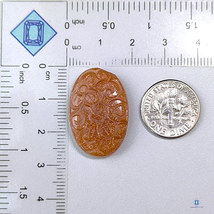 Peach Moonstone Oval Carvings